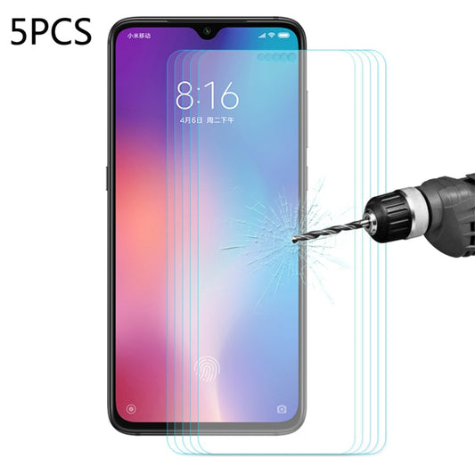 5 PCS ENKAY Hat-Prince 0.26mm 9H 2.5D Curved Edge Tempered Glass Film for Xiaomi Mi 9