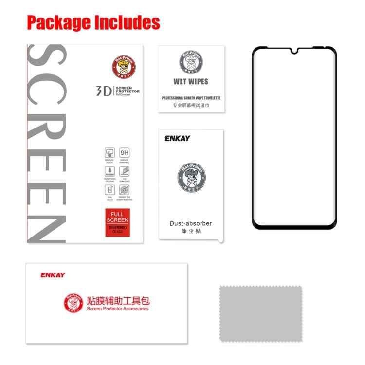 ENKAY Hat-Prince 0.26mm 9H 3D Explosion-proof Full Screen Curved Heat Bending Tempered Glass Film for Huawei P30 Pro