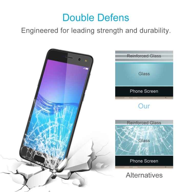 100 PCS for Huawei Y6 (2017) 0.26mm 9H Surface Hardness 2.5D Explosion-proof Tempered Glass Non-full Screen Film