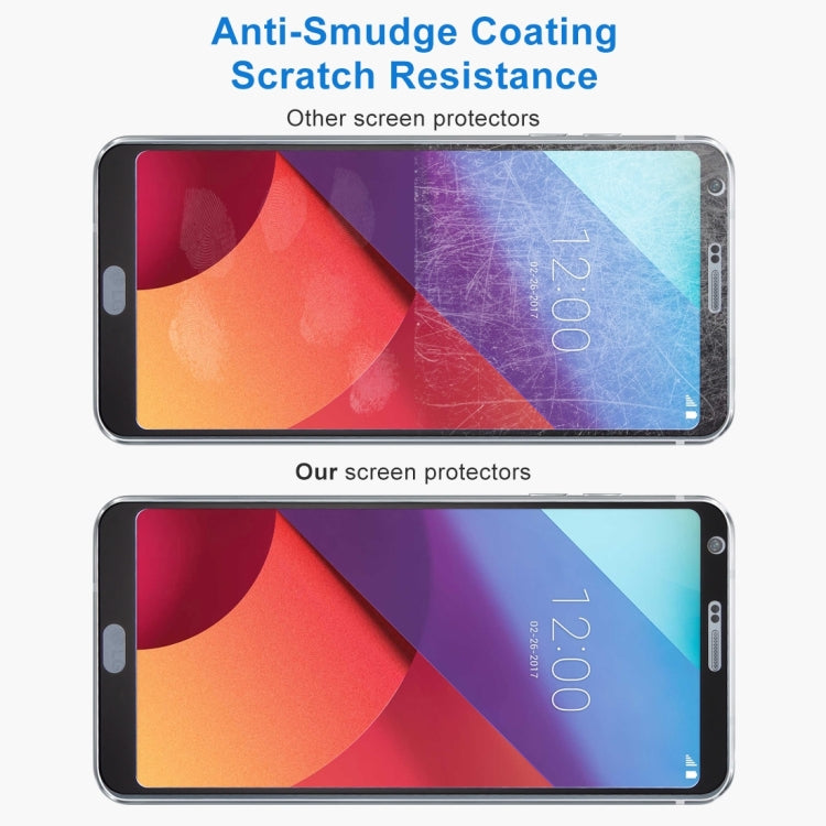 For LG G6 0.3mm 9H Surface Hardness 2.5D Curved Silk-screen Full Screen Tempered Glass Screen Protector, For G6
