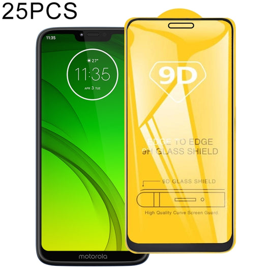 25 PCS For Motorola Moto G7 Power 9D Full Glue Full Screen Tempered Glass Film, For Motorola Moto G7 Power (25 PCS)