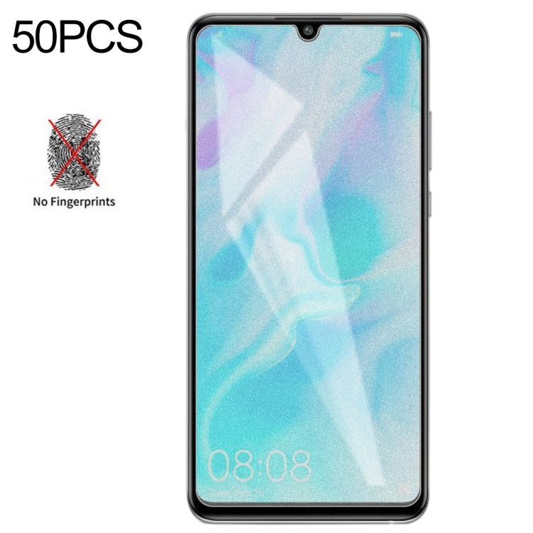 50 PCS Non-Full Matte Frosted Tempered Glass Film for Huawei P30 Lite, No Retail Package, For Huawei P30 Lite (50 PCS)