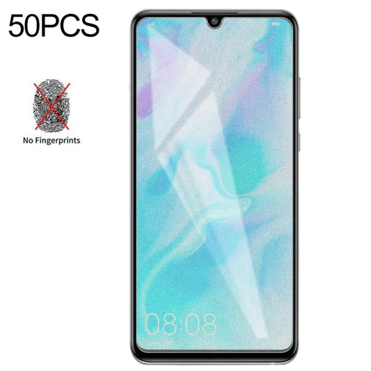 50 PCS Non-Full Matte Frosted Tempered Glass Film for Huawei P30 Lite, No Retail Package, For Huawei P30 Lite (50 PCS)