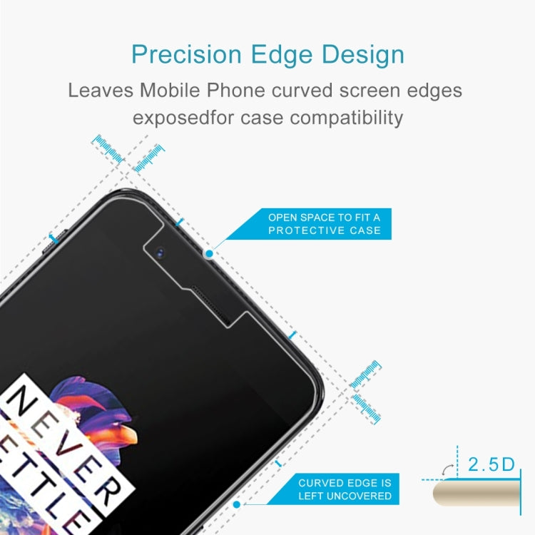 For OnePlus 5 0.3mm 9H Surface Hardness 2.5D Explosion-proof Non-full Screen Tempered Glass Screen Film, For OnePlus 5