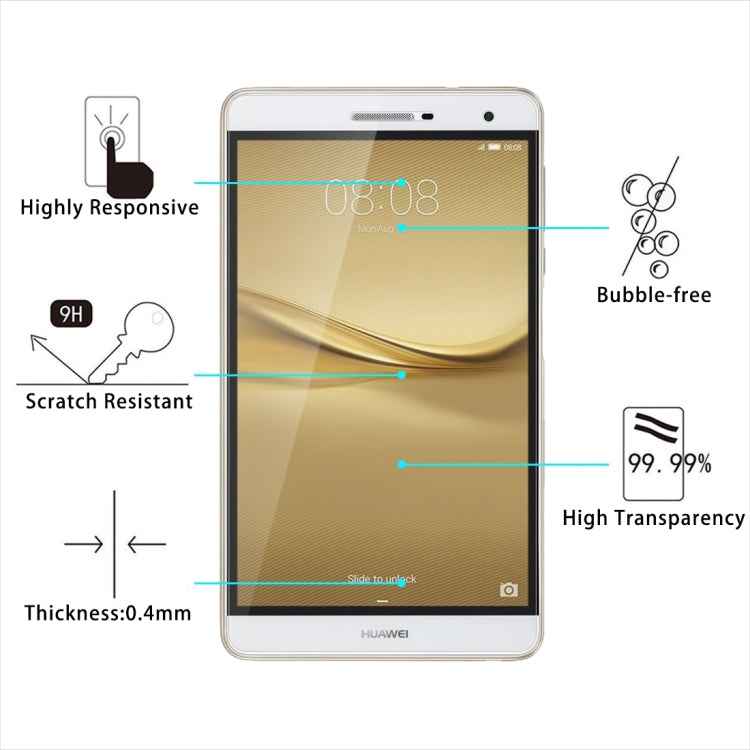 2 PCS for Huawei MediaPad T2 7.0 Pro 0.4mm 9H Surface Hardness Full Screen Tempered Glass Screen Protector