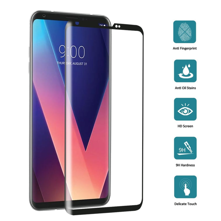 For LG V30 0.26mm 9H Surface Hardness 3D Curved Full Screen Tempered Glass Screen Protector, For V30, For LG V30