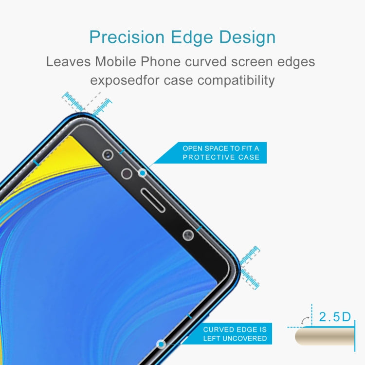 50 PCS 0.26mm 9H 2.5D Tempered Glass Film for Galaxy A7 (2018), No Retail Package