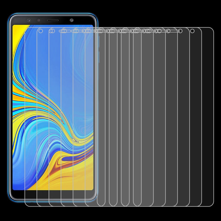 50 PCS 0.26mm 9H 2.5D Tempered Glass Film for Galaxy A7 (2018), No Retail Package