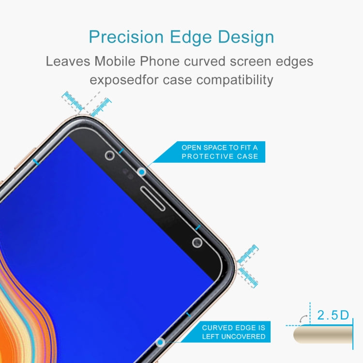 50 PCS 0.26mm 9H 2.5D Tempered Glass Film for Galaxy J4+, No Retail Package