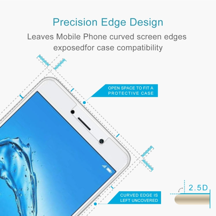 For Huawei Y7 0.3mm 9H Surface Hardness 2.5D Explosion-proof Non-full Screen Tempered Glass Screen Film, For Y7 (1 PC)
