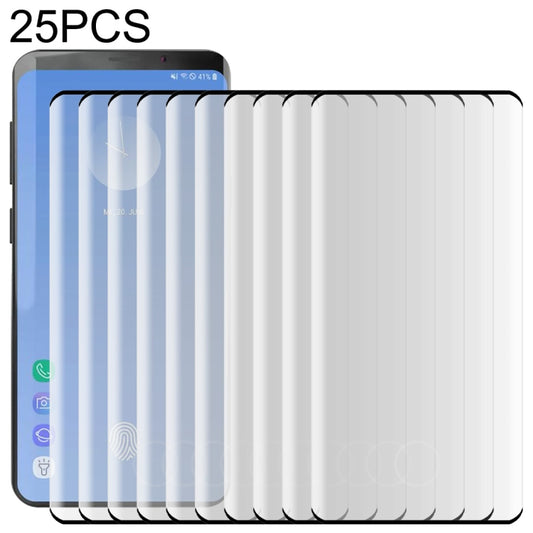 25 PCS For Galaxy S10 0.3mm 9H 3D Full Screen Tempered Glass Film, Screen Fingerprint Unlocking is Supported