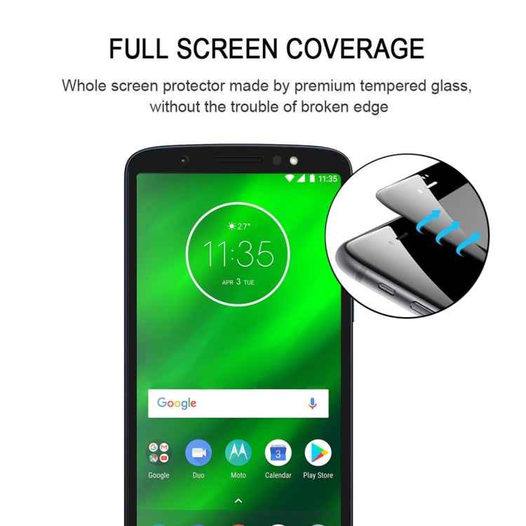 Full Glue Full Cover Screen Protector Tempered Glass film for Motorola Moto G6
