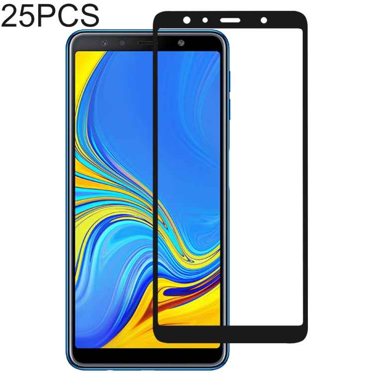 25 PCS Full Glue Full Cover Screen Protector Tempered Glass film for Galaxy A7 (2018)