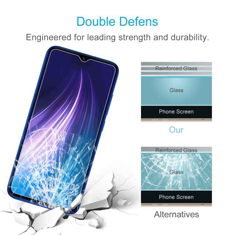 For Xiaomi Redmi Note 8 2021 / Redmi Note 8 50 PCS 0.26mm 9H 2.5D Tempered Glass Film