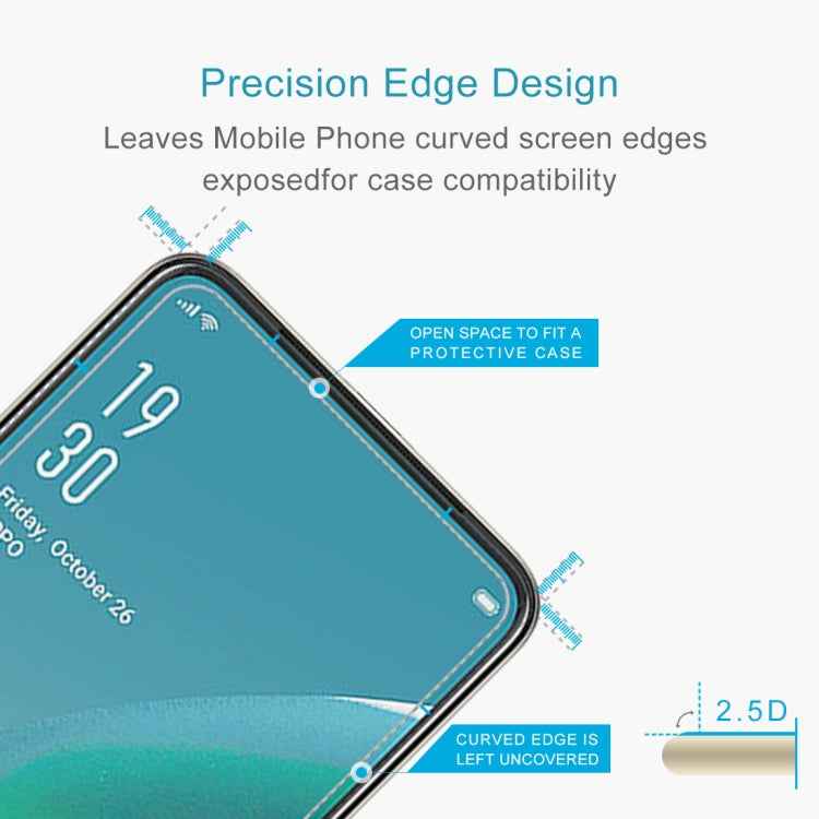 For OPPO Reno 2F 50 PCS 0.26mm 9H 2.5D Tempered Glass Film