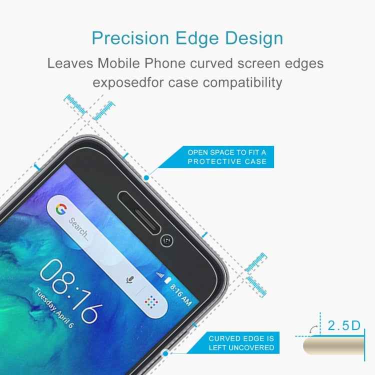 100 PCS 0.26mm 9H 2.5D Tempered Glass Film for Xiaomi Redmi Go