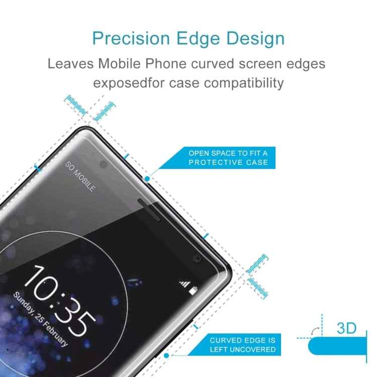 25 PCS For Sony Xperia XZ2 Compact 0.3mm 9H Surface Hardness 3D Explosion-proof Tempered Glass Screen Film