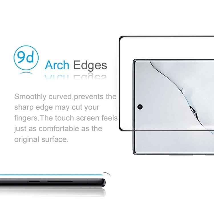 For Galaxy Note 10  Full Glue 3D Curved Edge Tempered Glass Film, Fingerprint Unlock Is Supported