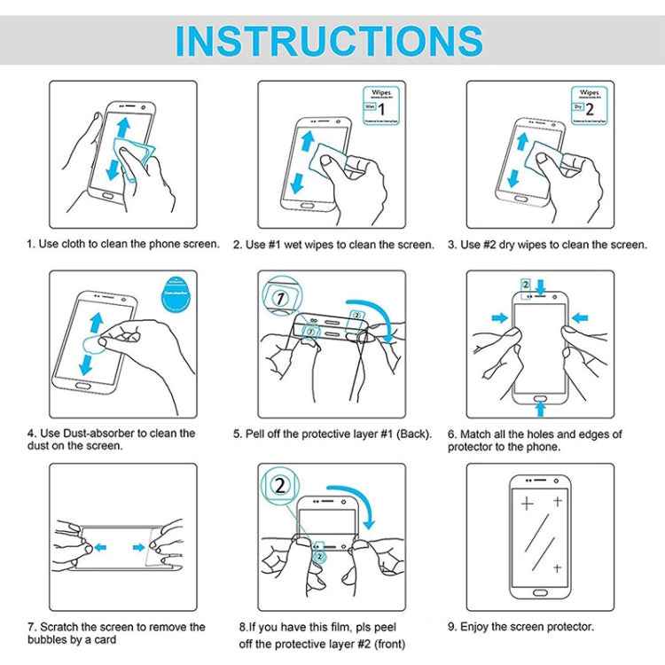 50 PCS 0.26mm 9H 2.5D Tempered Glass Film for OnePlus 7T