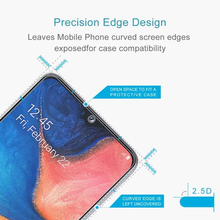 50 PCS 2.5D Non-Full Screen Tempered Glass Film for Galaxy A20e
