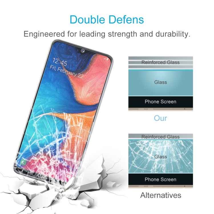 50 PCS 2.5D Non-Full Screen Tempered Glass Film for Galaxy A20e