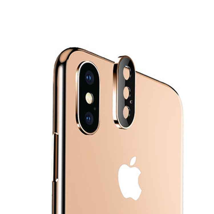 For iPhone X Titanium Alloy Metal Camera Lens Protector Tempered Glass Film