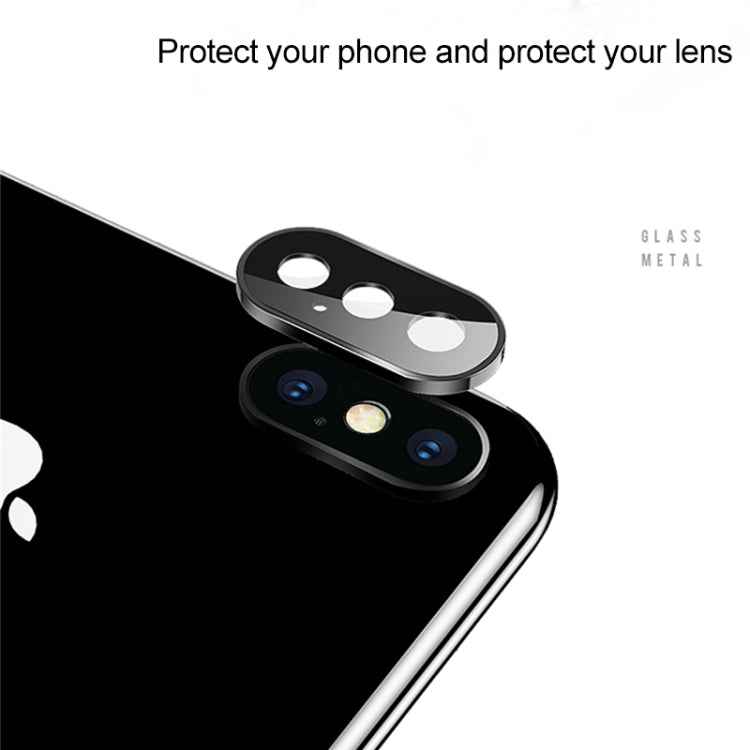 For iPhone X Titanium Alloy Metal Camera Lens Protector Tempered Glass Film