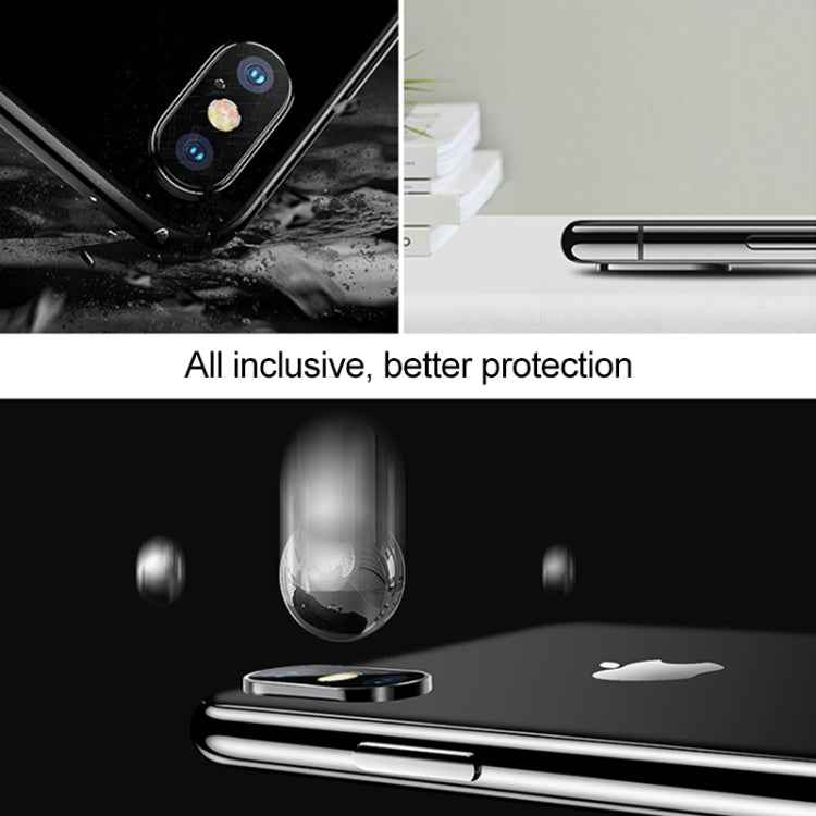 For iPhone X Titanium Alloy Metal Camera Lens Protector Tempered Glass Film