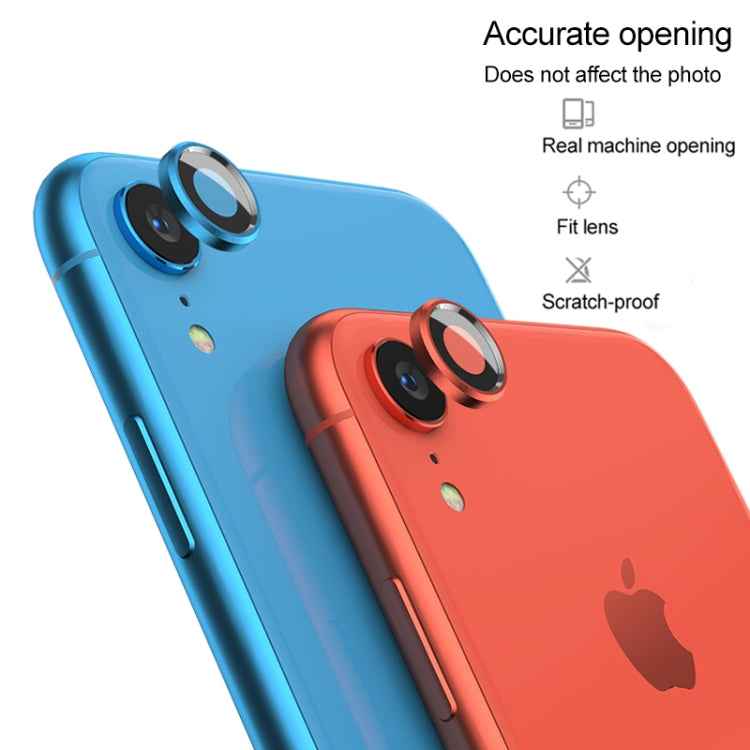 For iPhone XR Titanium Alloy Metal Camera Lens Protector Tempered Glass Film