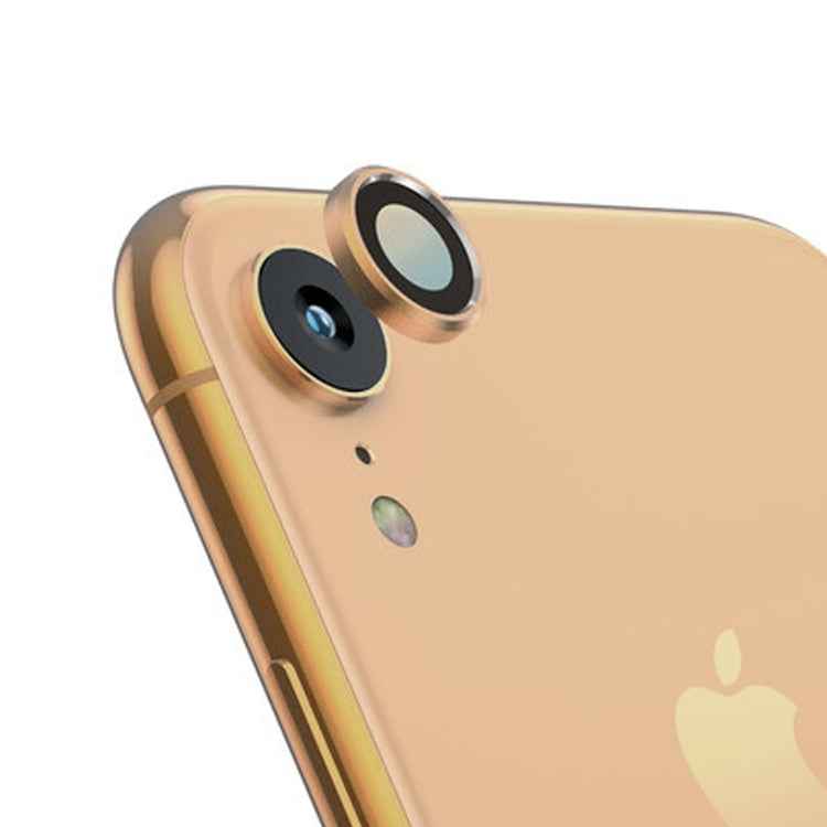 For iPhone XR Titanium Alloy Metal Camera Lens Protector Tempered Glass Film