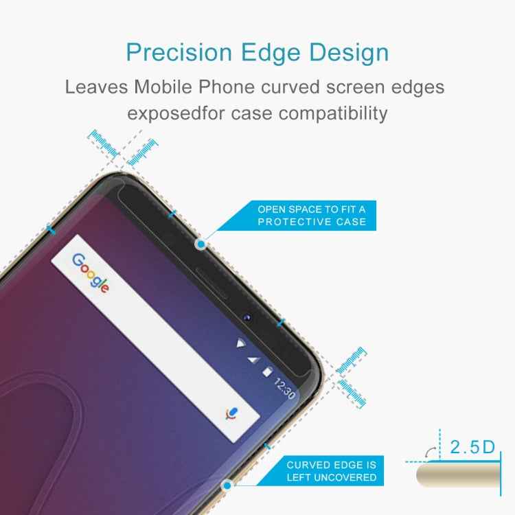 For Wiko View 0.26mm 9H Surface Hardness 2.5D Curved Edge Tempered Glass Front Screen Protector