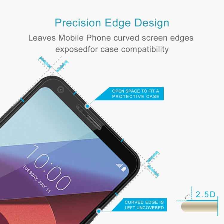 For LG Q6+ 0.26mm 9H Surface Hardness 2.5D Curved Edge Tempered Glass Screen Protector