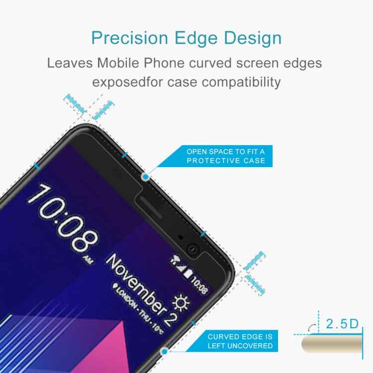 For HTC U11+ 0.26mm 9H Surface Hardness 2.5D Curved Edge Tempered Glass Screen Protector