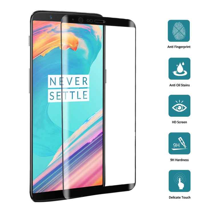 For OnePlus 5T 3D Curved Edge 9H Hardness HD Tempered Glass Screen Protector