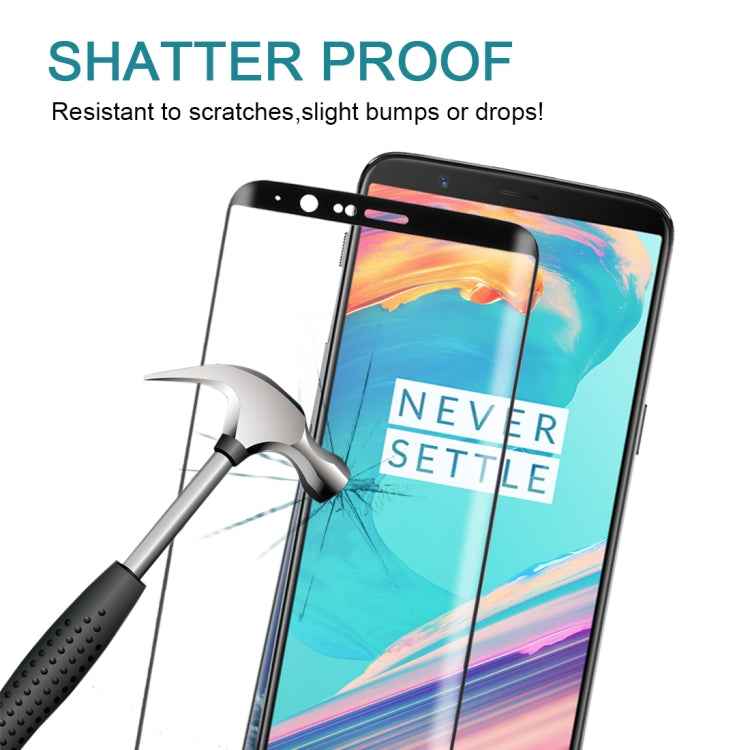 For OnePlus 5T 3D Curved Edge 9H Hardness HD Tempered Glass Screen Protector