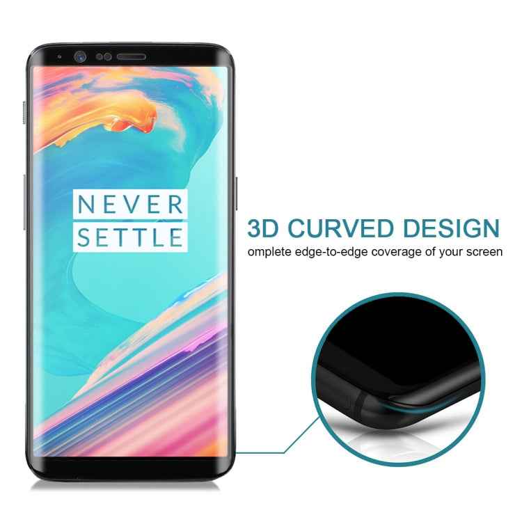 For OnePlus 5T 3D Curved Edge 9H Hardness HD Tempered Glass Screen Protector