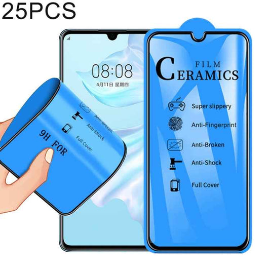 25 PCS 2.5D Full Glue Full Cover Ceramics Film for Huawei P30 Lite