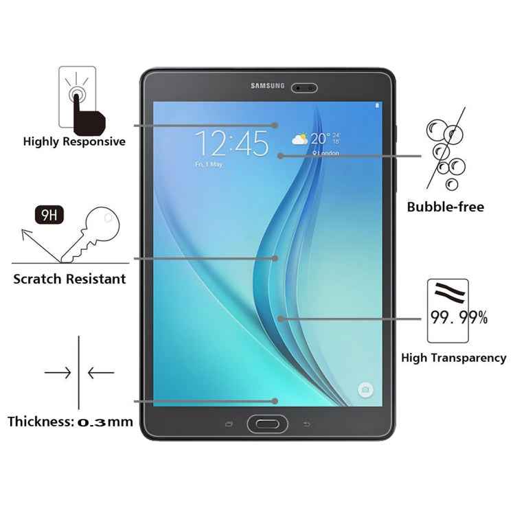 0.3mm 9H Full Screen Tempered Glass Film for Galaxy Tab A Plus 9.7 / P550
