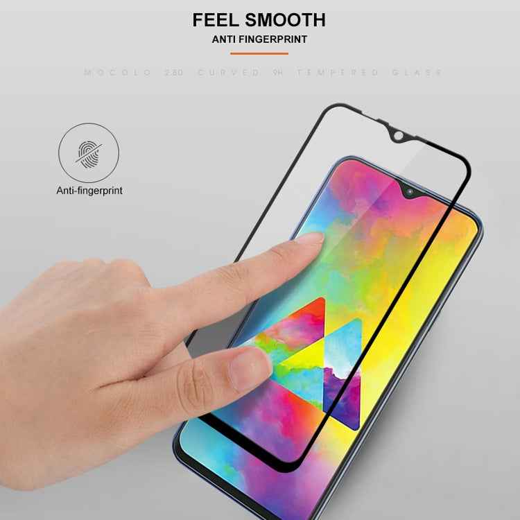mocolo 0.33mm 9H 2.5D Full Glue Silk Print Tempered Glass Film for Galaxy M20