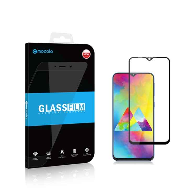 mocolo 0.33mm 9H 2.5D Full Glue Silk Print Tempered Glass Film for Galaxy M20