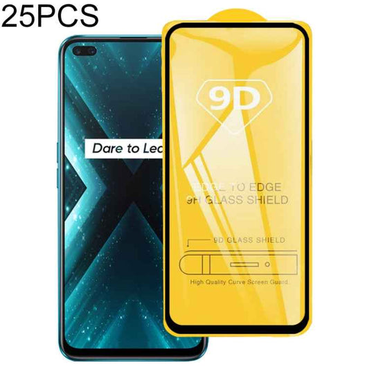 For OPPO Realme X3 25 PCS  9D Full Glue Full Screen Tempered Glass Film