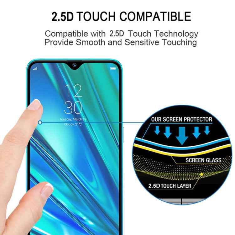 For OPPO Realme 5 Pro Full Glue Full Cover Screen Protector Tempered Glass Film