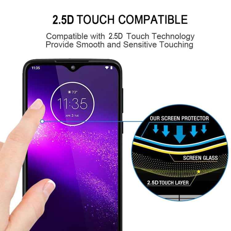 For Motorola One Macro 25 PCS Full Glue Full Screen Tempered Glass Film