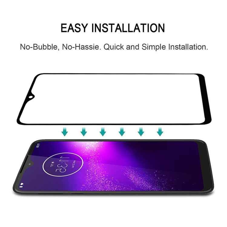 For Motorola One Macro 25 PCS Full Glue Full Screen Tempered Glass Film