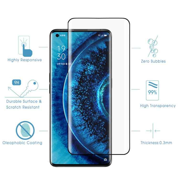 25 PCS For OPPO Find X2 Pro 9H HD 3D Curved Edge Tempered Glass Film (Black)