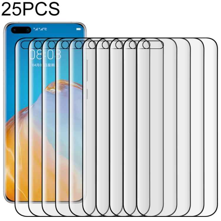 25 PCS For Huawei P40 Pro 9H HD 3D Curved Edge Tempered Glass Film (Transparent)