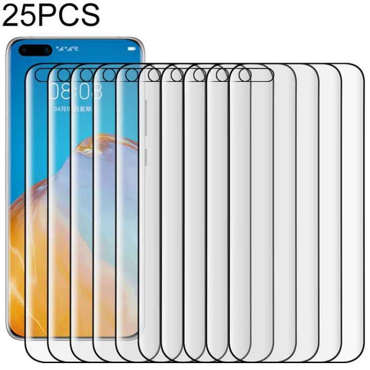25 PCS For Huawei P40 Pro 9H HD 3D Curved Edge Tempered Glass Film (Transparent)