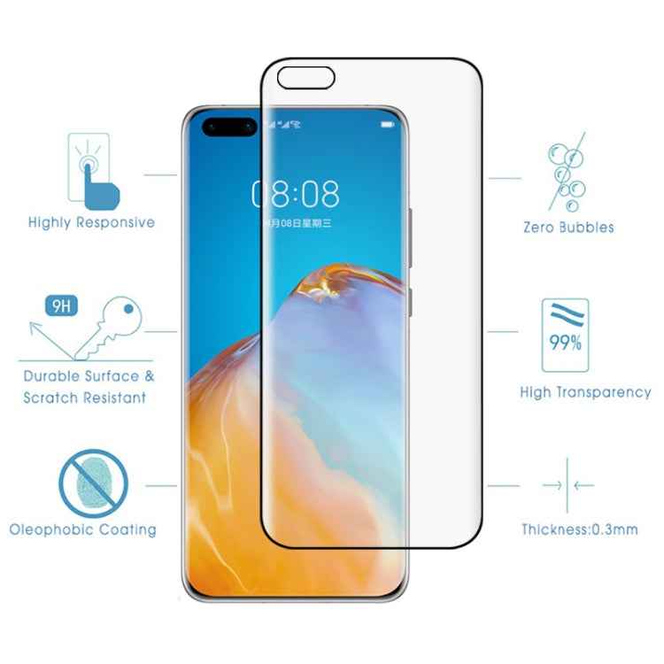 25 PCS For Huawei P40 Pro 9H HD 3D Curved Edge Tempered Glass Film (Transparent)