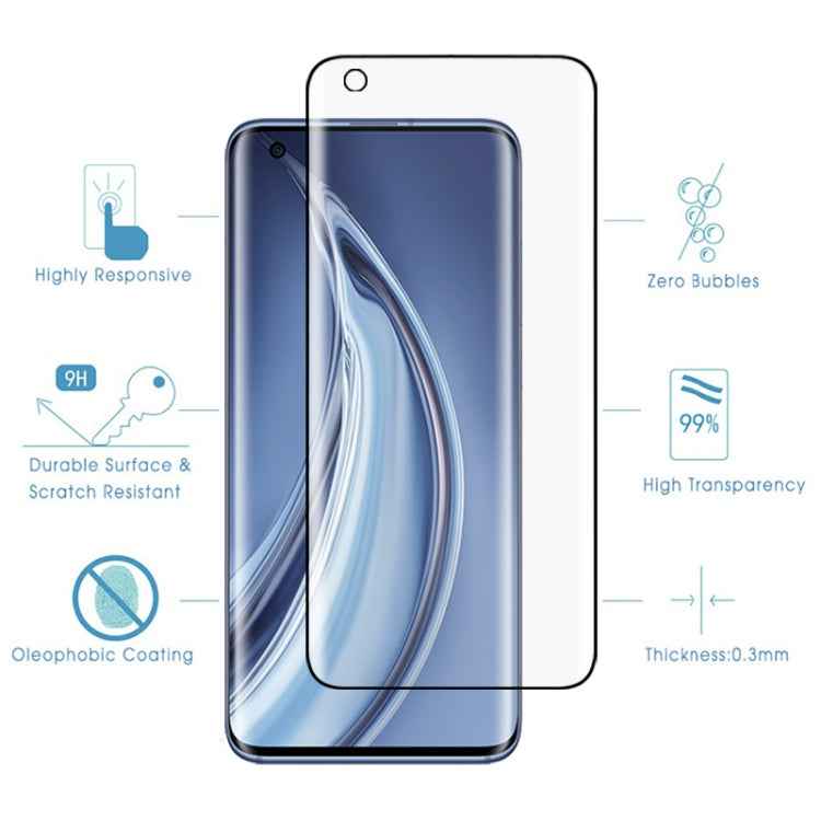 For Xiaomi Mi 10 Pro 5G 9H HD 3D Curved Edge Tempered Glass Film (Black)