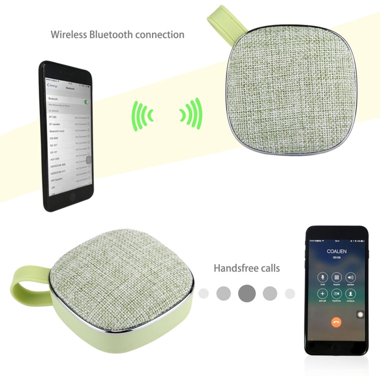 X25 Portable Fabric Design Bluetooth Stereo Speaker with Built-in MIC, Support Hands-free Calls & TF Card & AUX IN, Bluetooth Distance: 10m